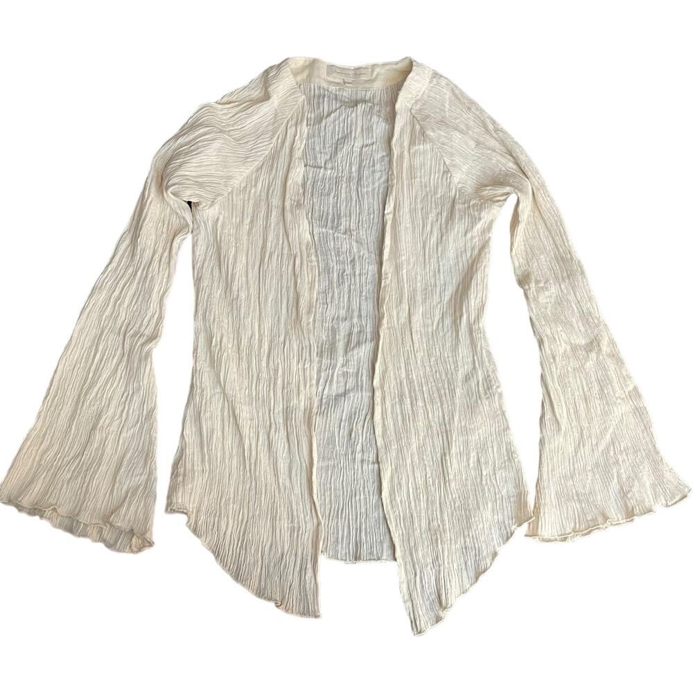 Savannah Morrow India Kimono Top Women's XS S Cream Open Front Long Sleeve NWOT